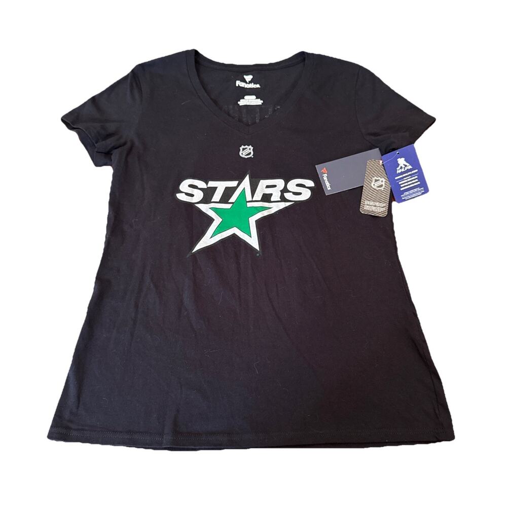 Dallas Stars Seguin 91 Ladies T-Shirt NHL Fanatics Size S Black With Silver Glut